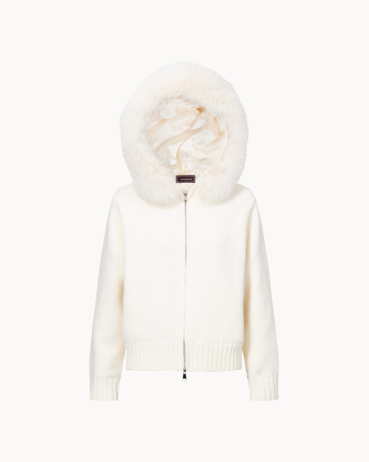 Fur Jacket Satin - White