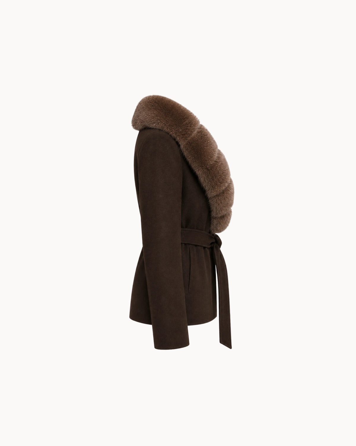Bria Fur Coat - Espresso Monochrome