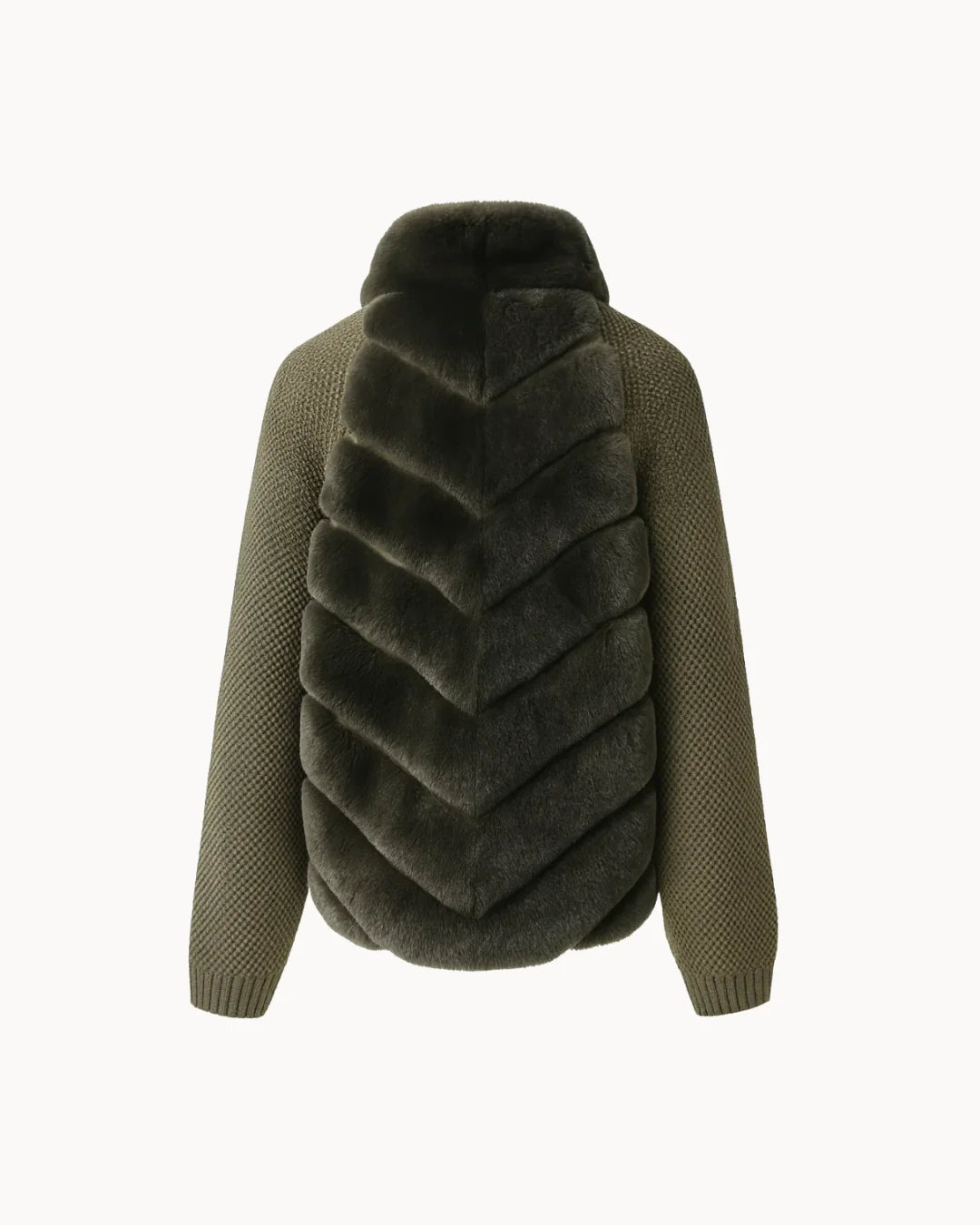 Cenya Fur Jacket - Deep Olive
