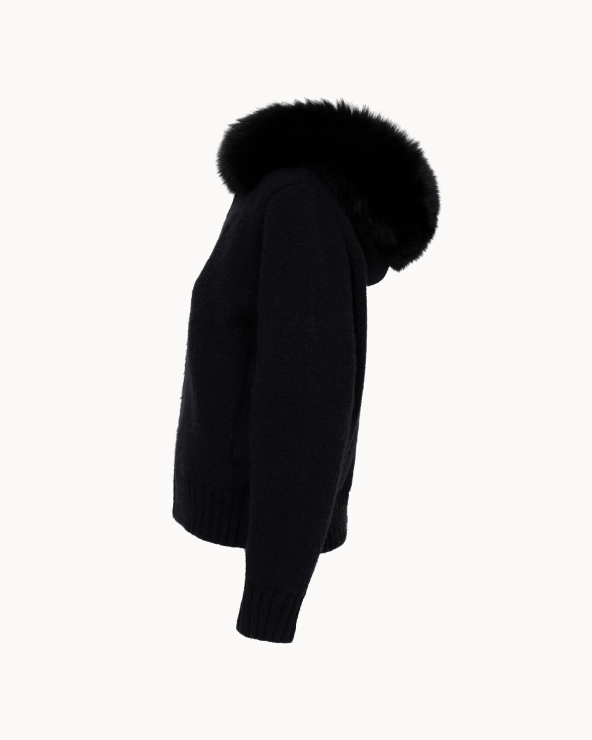 Fur Jacket Satin - Black