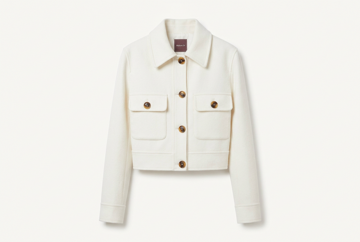 Luna Wool & Mink Utility Jacket - White