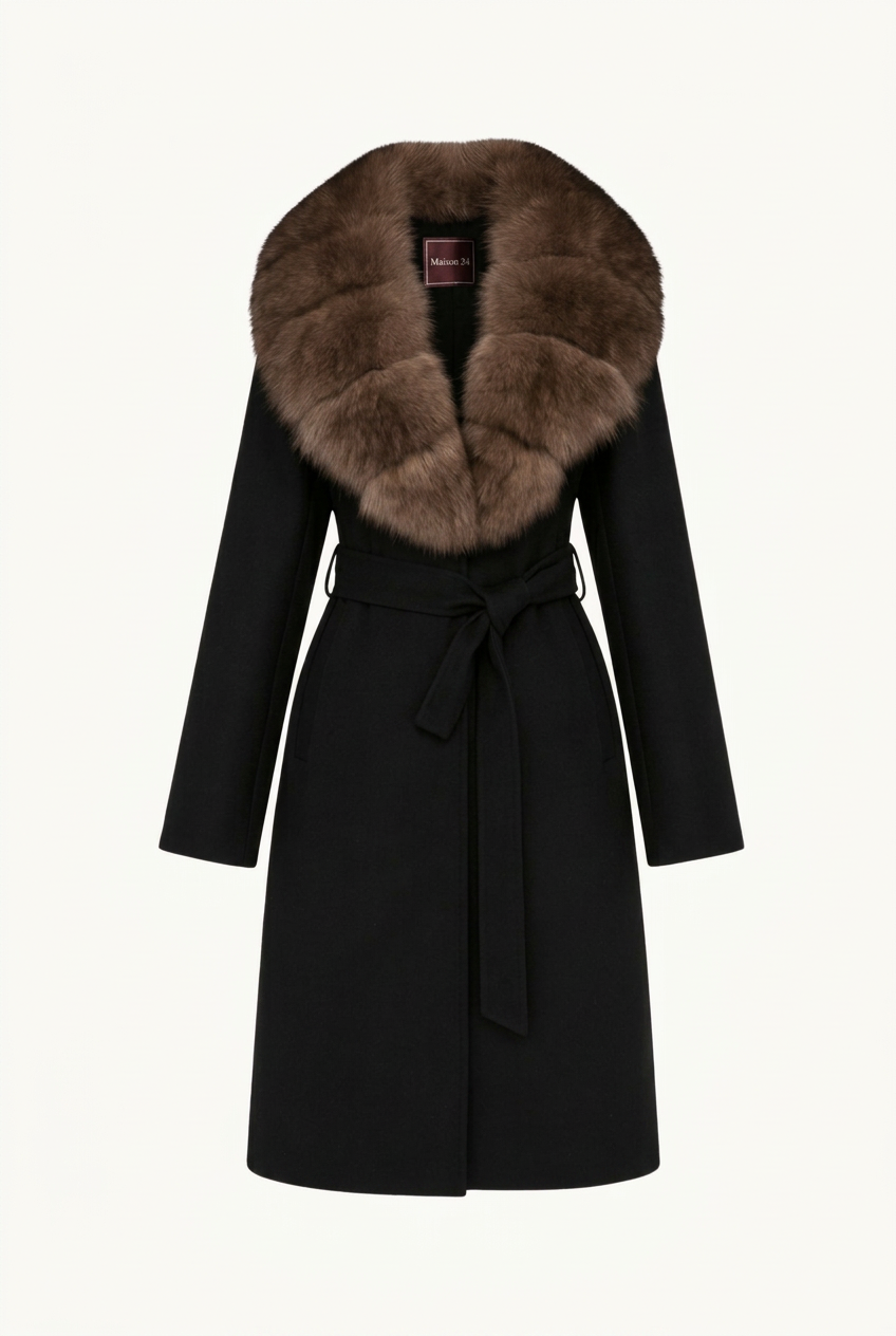 Bria Longline Cashmere Fur Coat