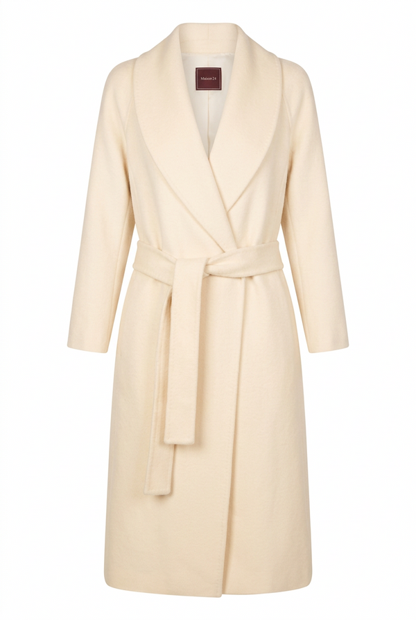Ivory Layal Mink Collar Coat