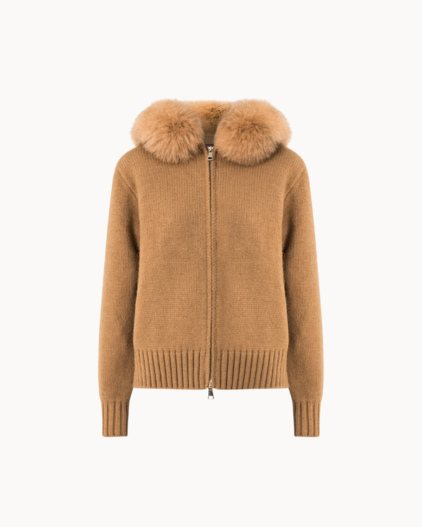 Faux Fur Jacket - Brown
