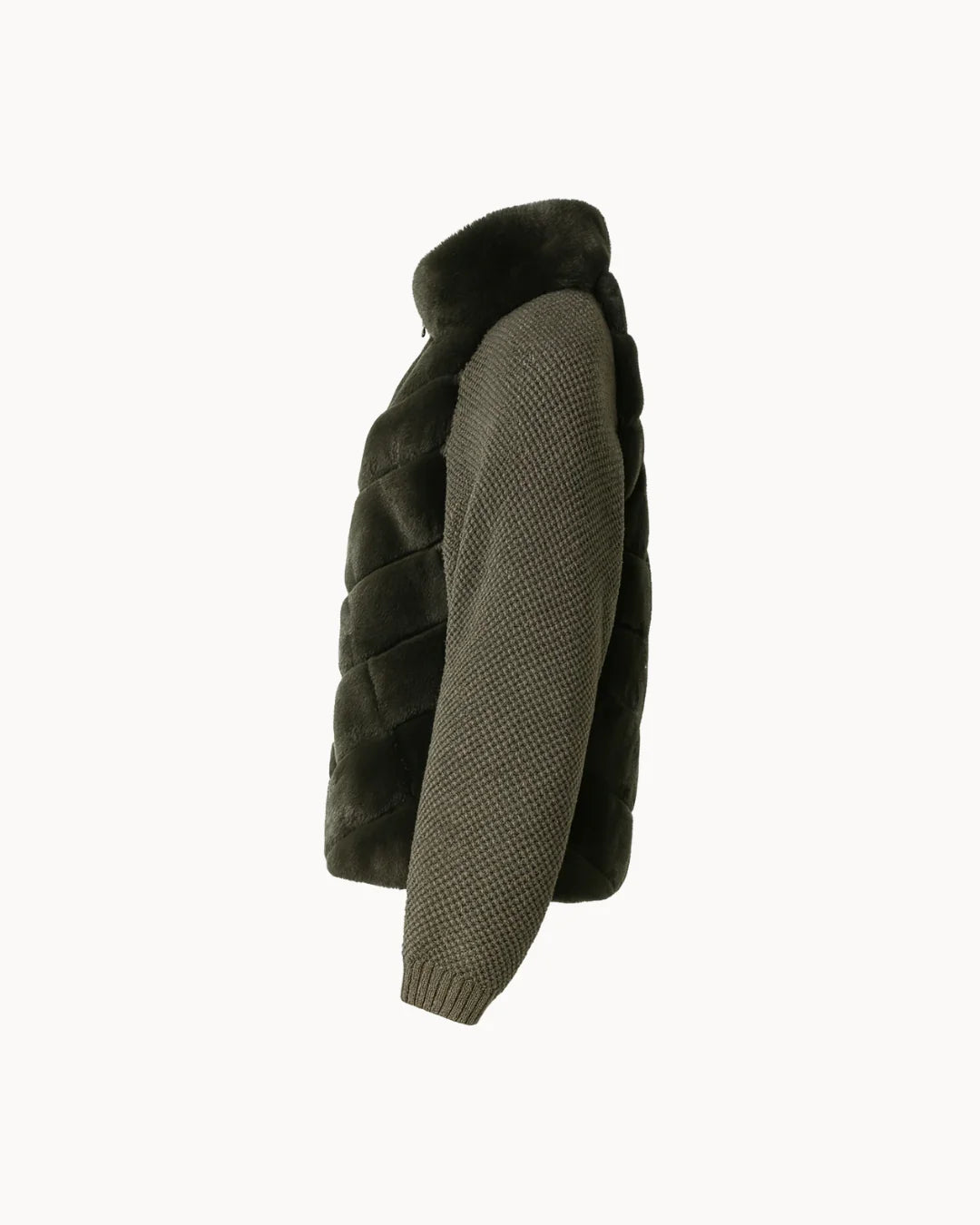 Cenya Fur Jacket - Deep Olive