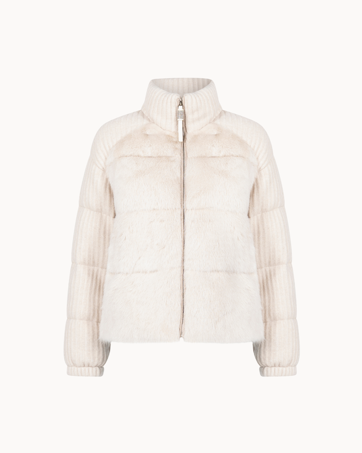 Aurora Plush Mink Jacket - Cream
