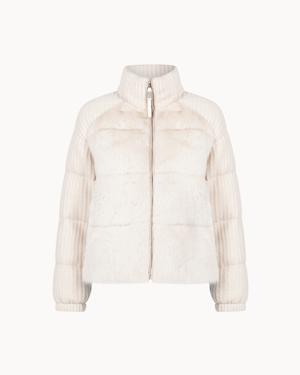 Aurora Plush Mink Jacket - Cream