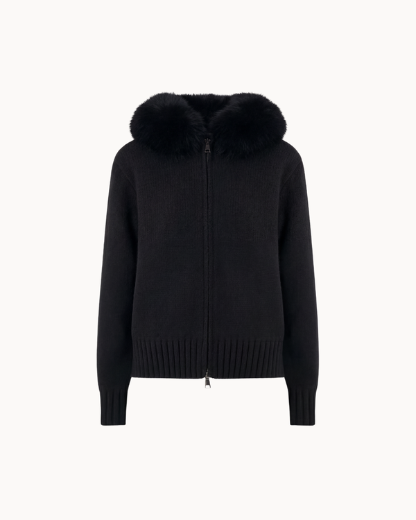 Faux Fur Jacket - Black