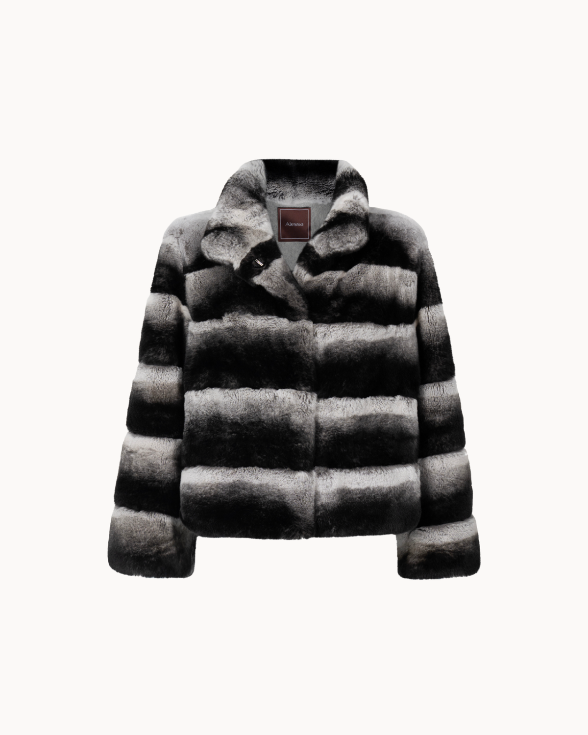 Sasha Genuine Rex Rabbit Fur Jacket - Frosted Onyx
