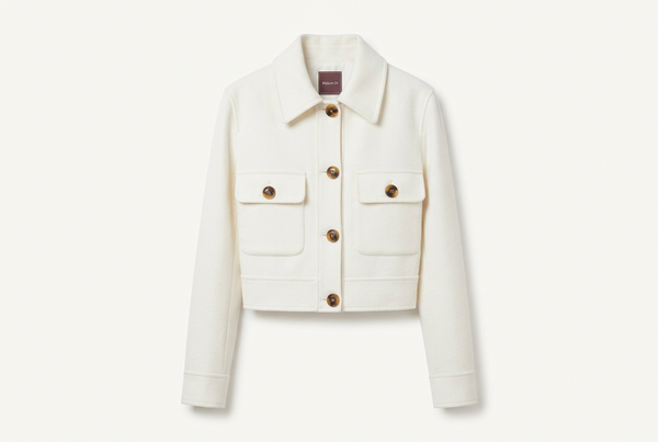 Luna Wool & Mink Utility Jacket - White