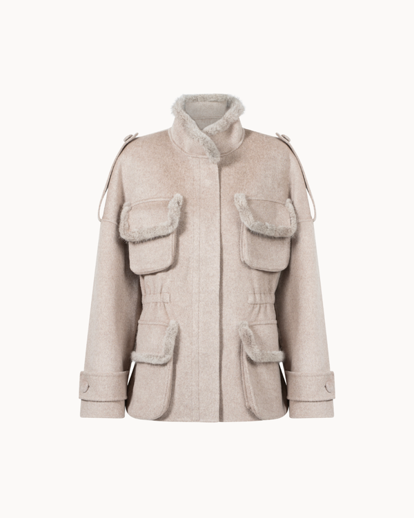 Valeria Mink Fur-Trim Jacket