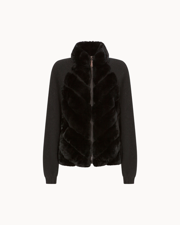 Cenya Fur Jacket - Obsidian Black
