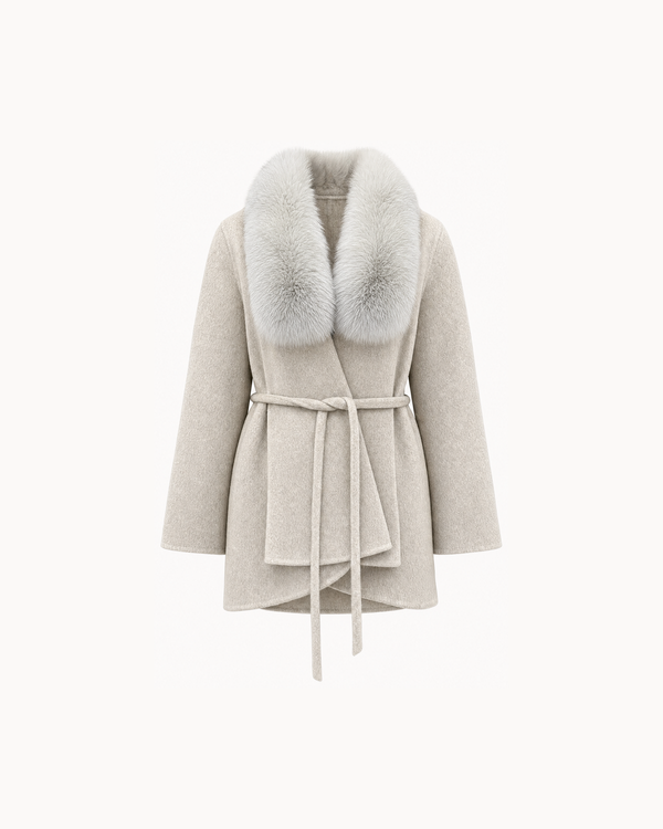 Helle Cashmere Coat — Beige