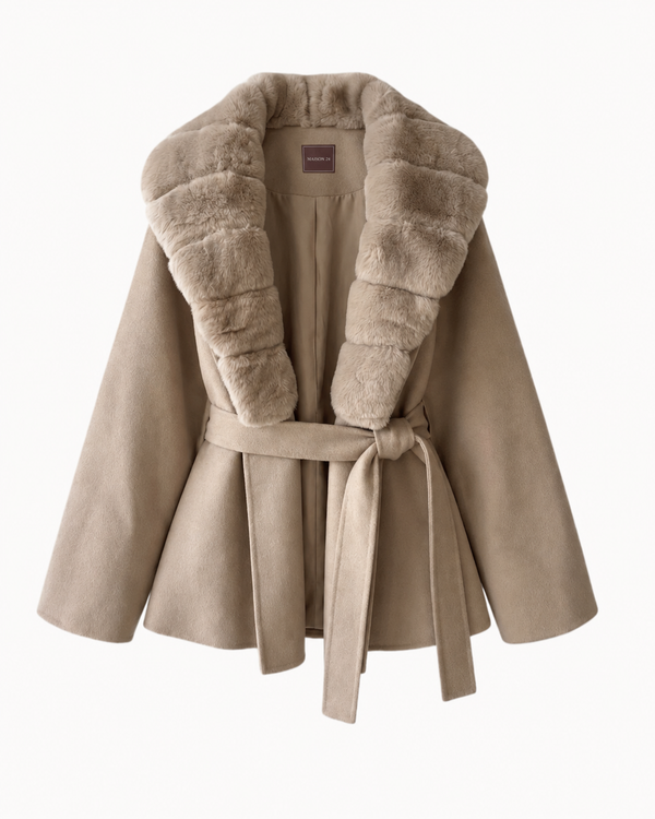 Marin Plush Collar Jacket – Sand