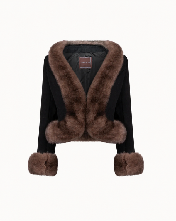 Noir Fur Wool Jacket