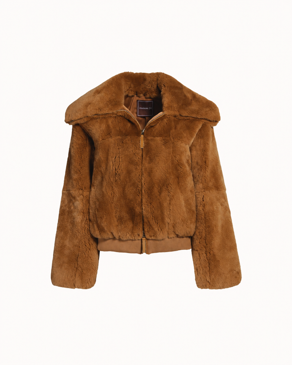 The Livia Rex Fur Jacket - Brown