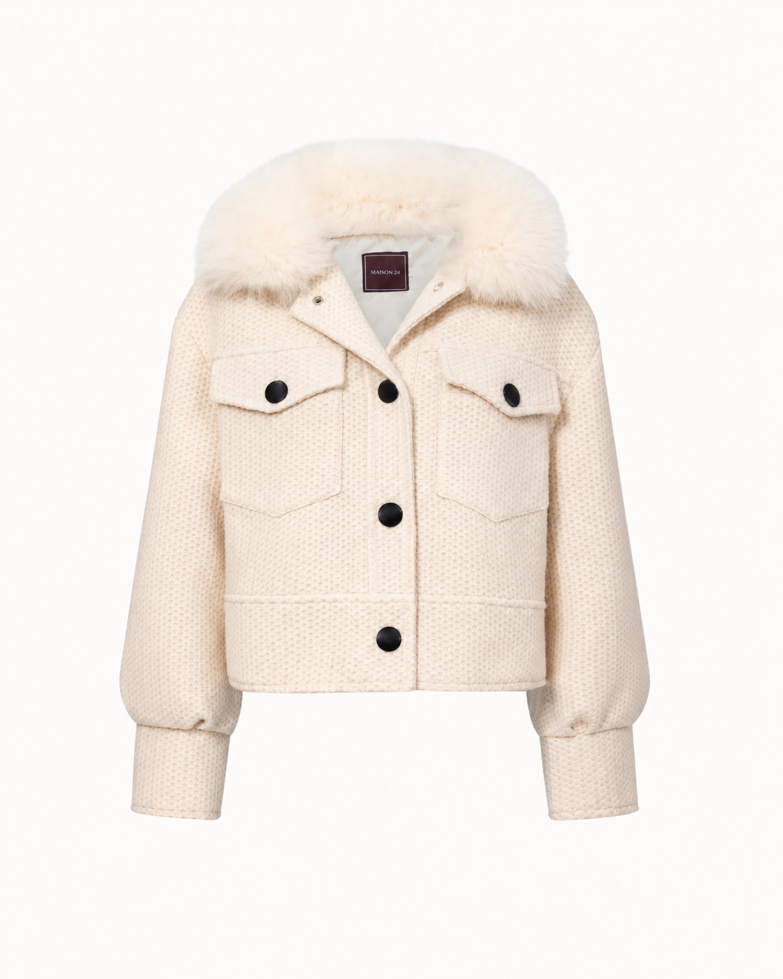 Button Up Wool Jacket - Off White