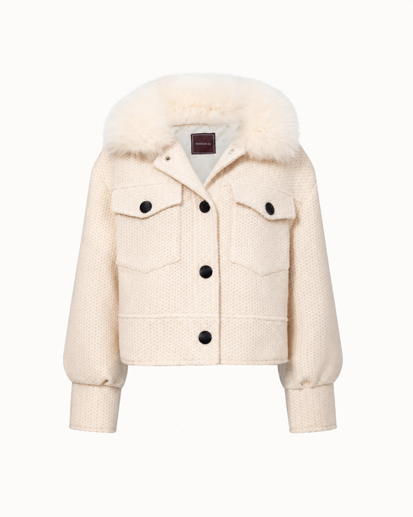 Button Up Wool Jacket - Off White
