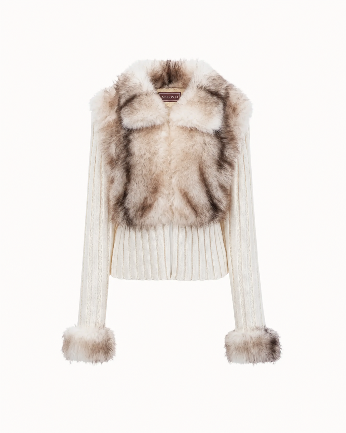 Ivory Fur Cardigan - White