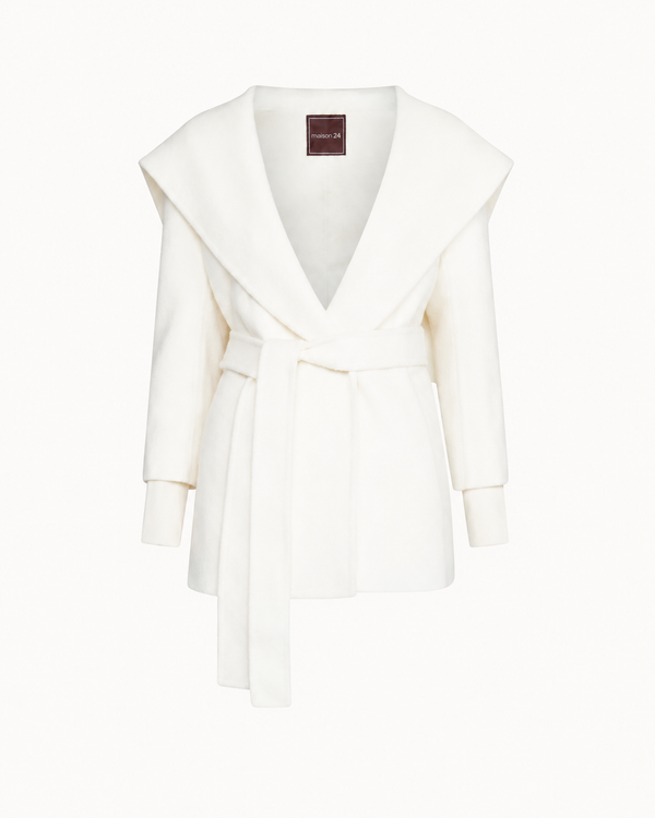 Shawl Collar Coat - White