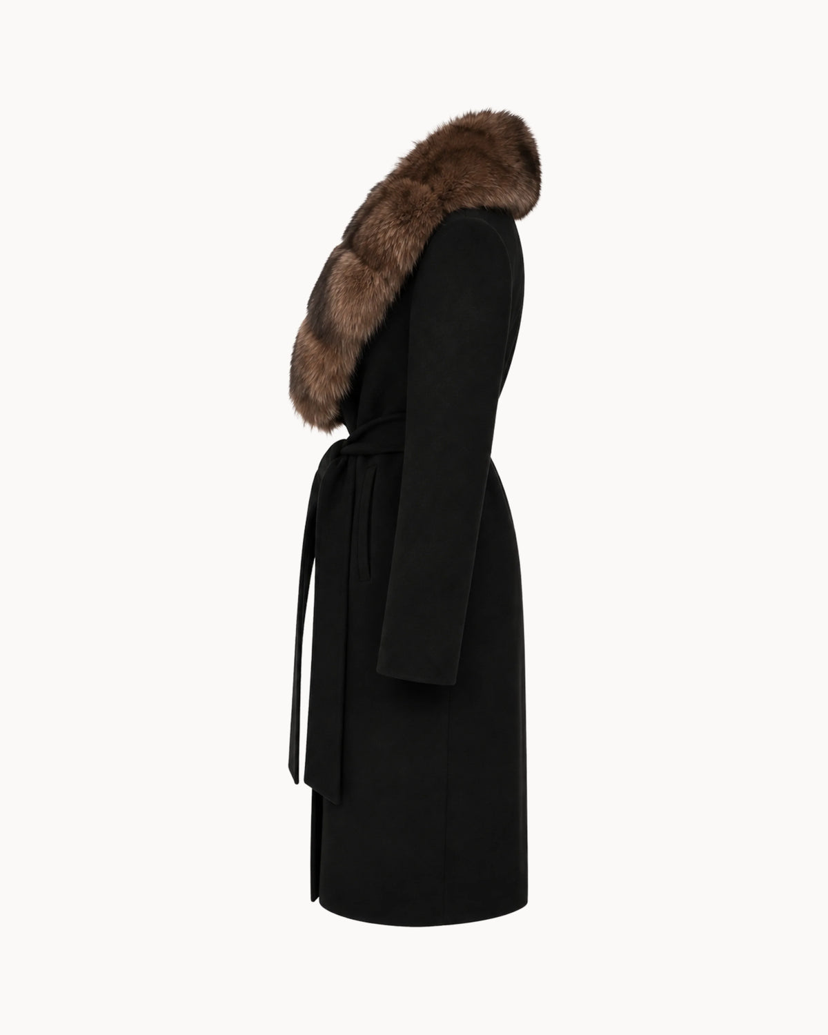Bria Longline Cashmere Fur Coat
